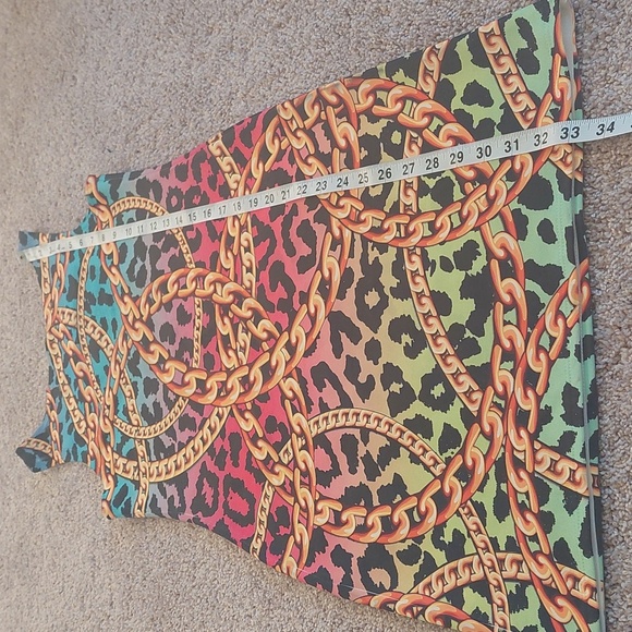 CHESLEY multicolor animal print chain bodycon dress NWOT - Picture 6 of 8
